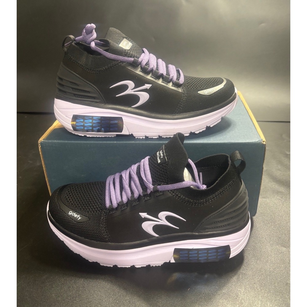 Gravity Defyer MATeeM Black Purple VersoShock Walking Shoes TB9036FLP Women's 7